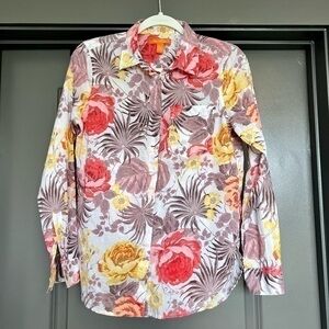 EUC Joe Fresh Floral Button Down Shirt Size XS